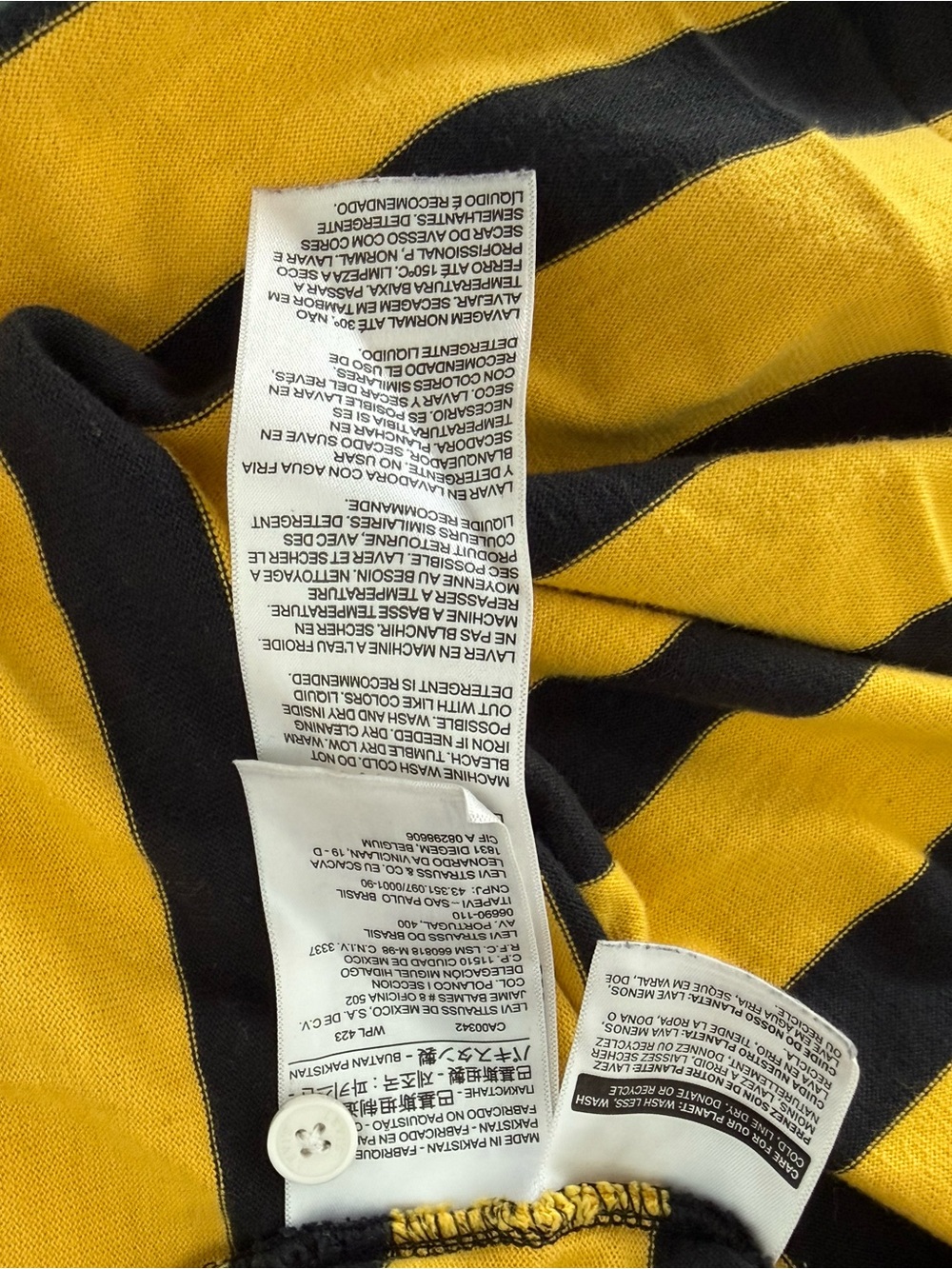 Levi's Cropped Yellow and Black Striped Long-Sleeve Rugby Top - Picture 5 of 6